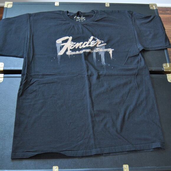 Fender Guitar Custom Shop Black Short Sleeve Shirt Large - Picture 1 of 7